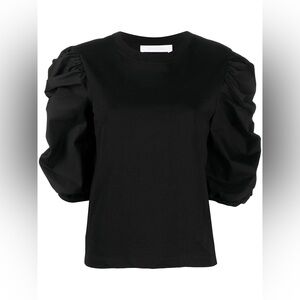 See by Chloe Puffy Sleeve  Black Blouse Top